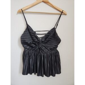 ASTR the Label Lilac Pleated Twist Front Crop Top | Size S